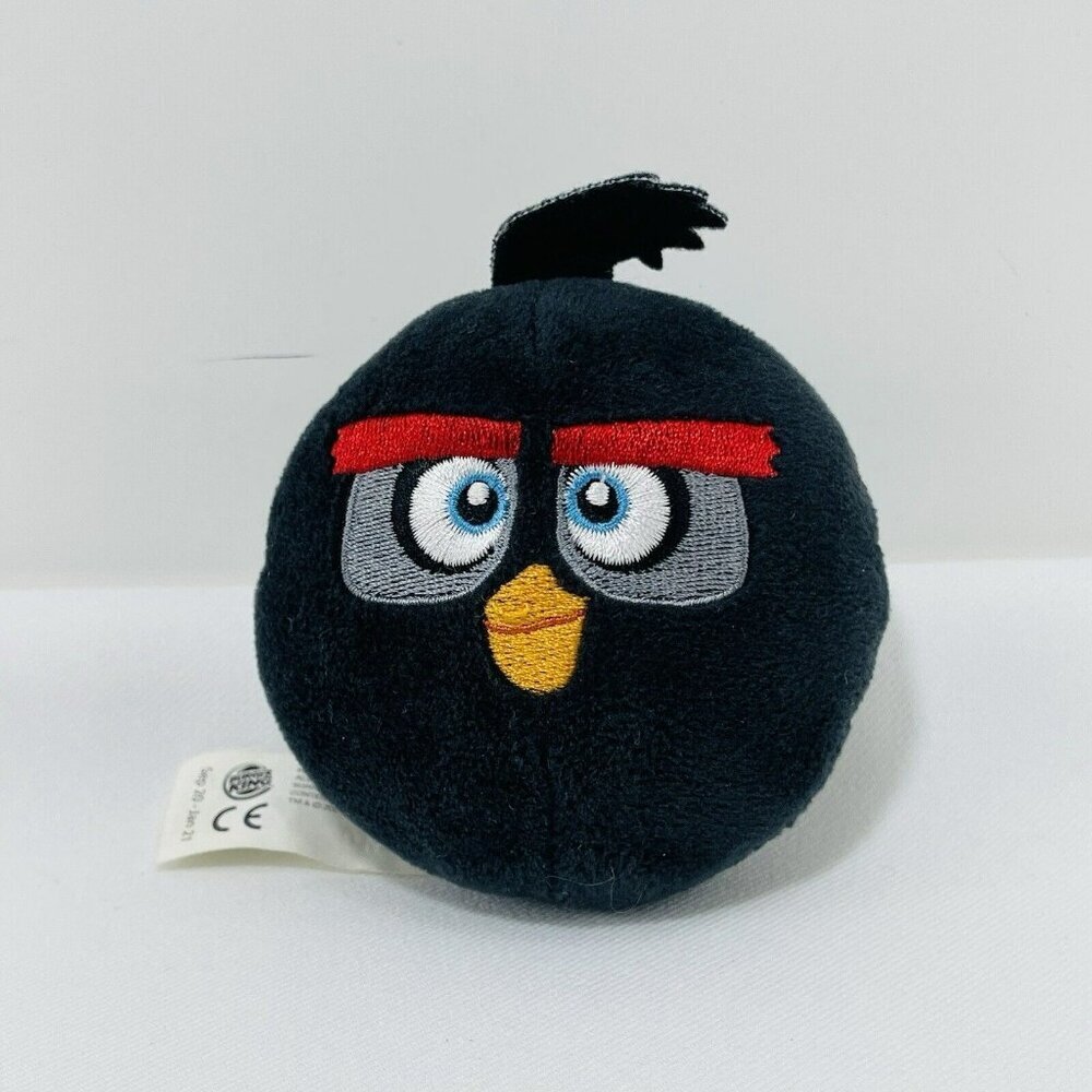 Burger King Angry Birds Black Bomb Plush Keyring Keychain Mini Small Soft Toy